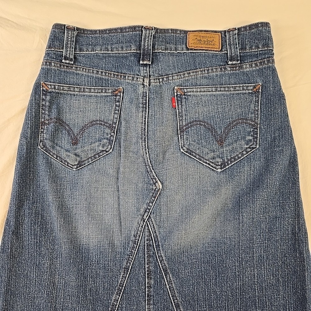 LEVI STRAUSS Signature Size 8 Women's Denim Maxi Skirt Comfort Stretch - Picture 7 of 8